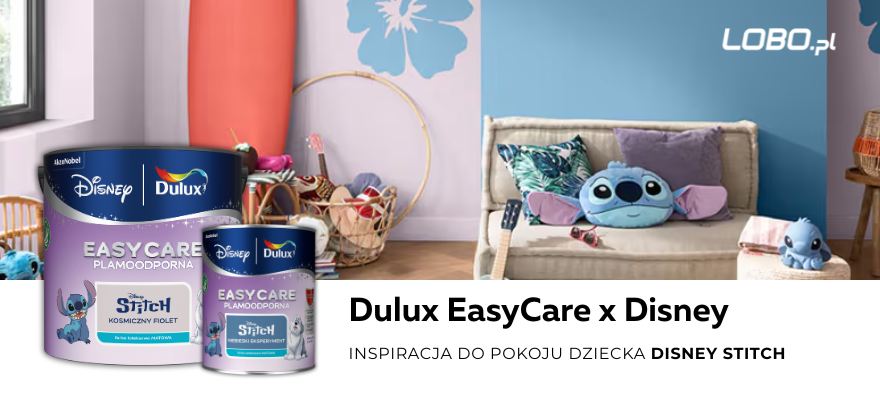 pokój dziecka Stitch, pokój Stitch, farby Disney Stitch, Dulux Disney Stitch, niebieski pokój dziecka, fioletowy pokój dziecka, aranżacja pokoju Stitch